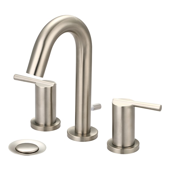 Olympia Faucets Two Handle Widespread Bathroom Faucet, Compression Hose, Nickel L-7422-BN - main